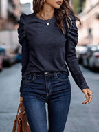 Stretchy Round Neck Jumper for Women