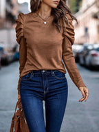 Stretchy Round Neck Jumper for Women