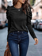 Stretchy Round Neck Jumper for Women