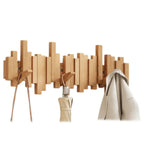 Contemporary Piano-Inspired Coat Rack Crafted from Walnut and Beech Wood