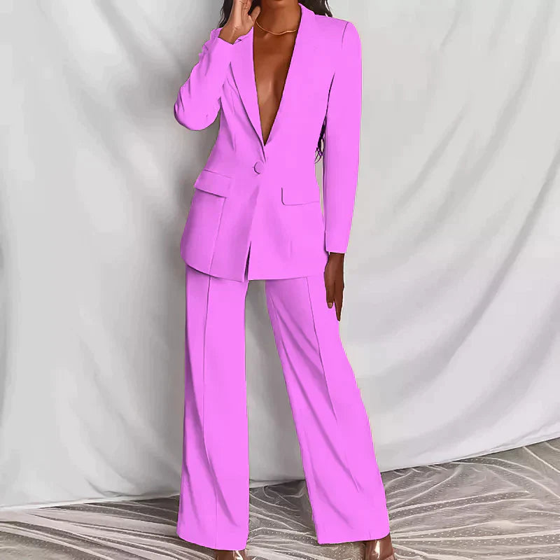 Fenna - Chic Blazer and Trousers Suit Set