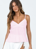Marit - Lace-Trimmed Pleated Top