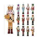 12-Piece Wooden Nutcracker Ornament Set for Christmas Tree
