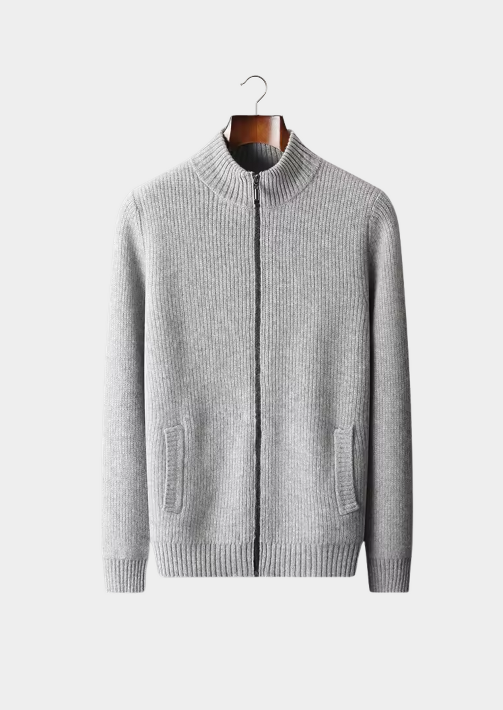 Luxurious Extra-Fine Merino Wool Ribbed Cardigan