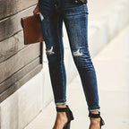 Jasmijn | Blue Vintage-Inspired Distressed Skinny Jeans
