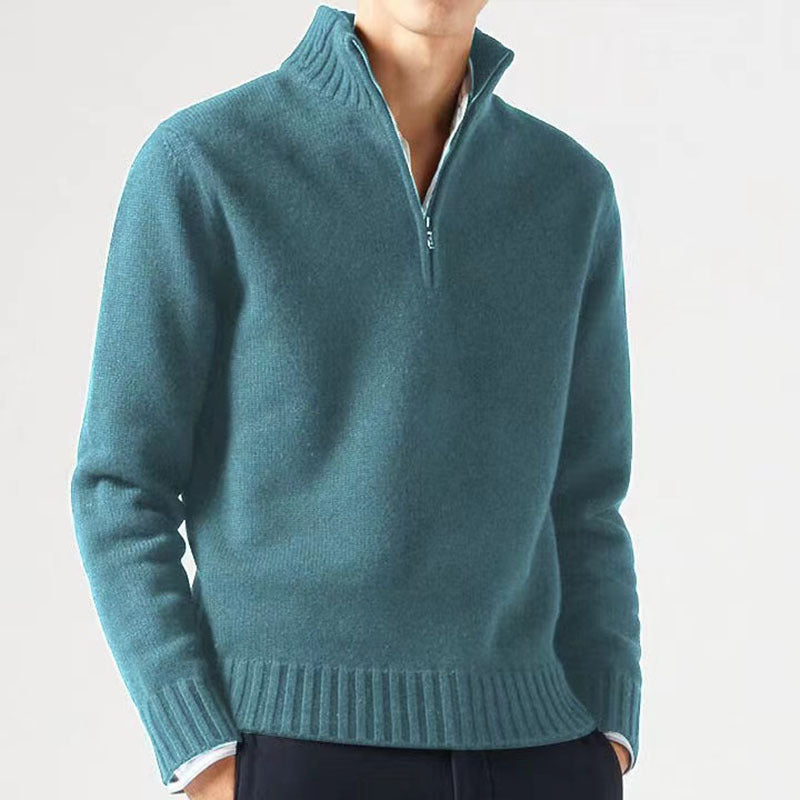 Jasper | Men's Zip-Up Knitted Sweater with Chunky Collar