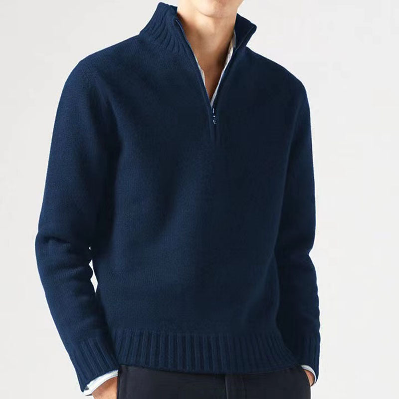 Jasper | Men's Zip-Up Knitted Sweater with Chunky Collar