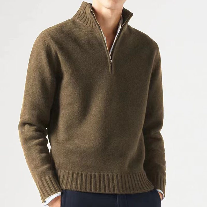 Jasper | Men's Zip-Up Knitted Sweater with Chunky Collar