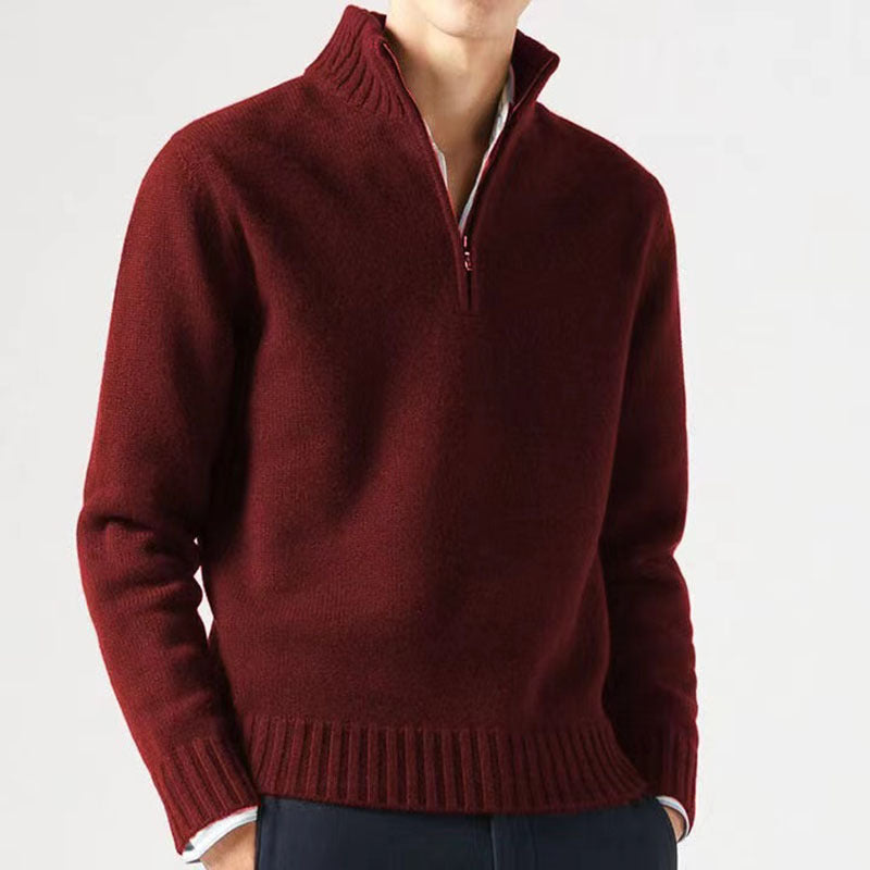 Jasper | Men's Zip-Up Knitted Sweater with Chunky Collar