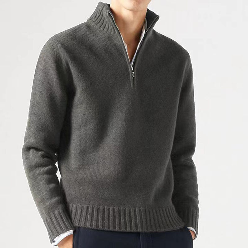 Jasper | Men's Zip-Up Knitted Sweater with Chunky Collar
