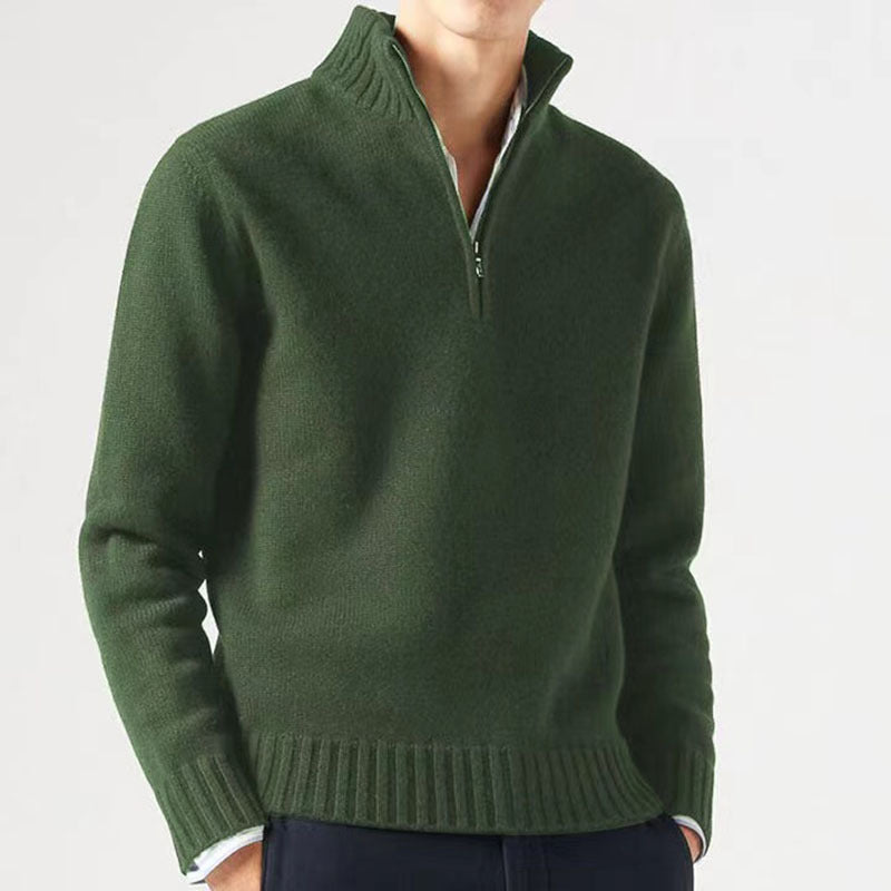 Jasper | Men's Zip-Up Knitted Sweater with Chunky Collar