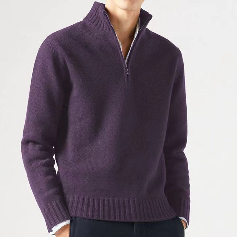 Jasper | Men's Zip-Up Knitted Sweater with Chunky Collar