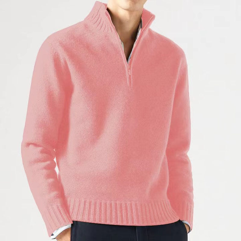 Jasper | Men's Zip-Up Knitted Sweater with Chunky Collar