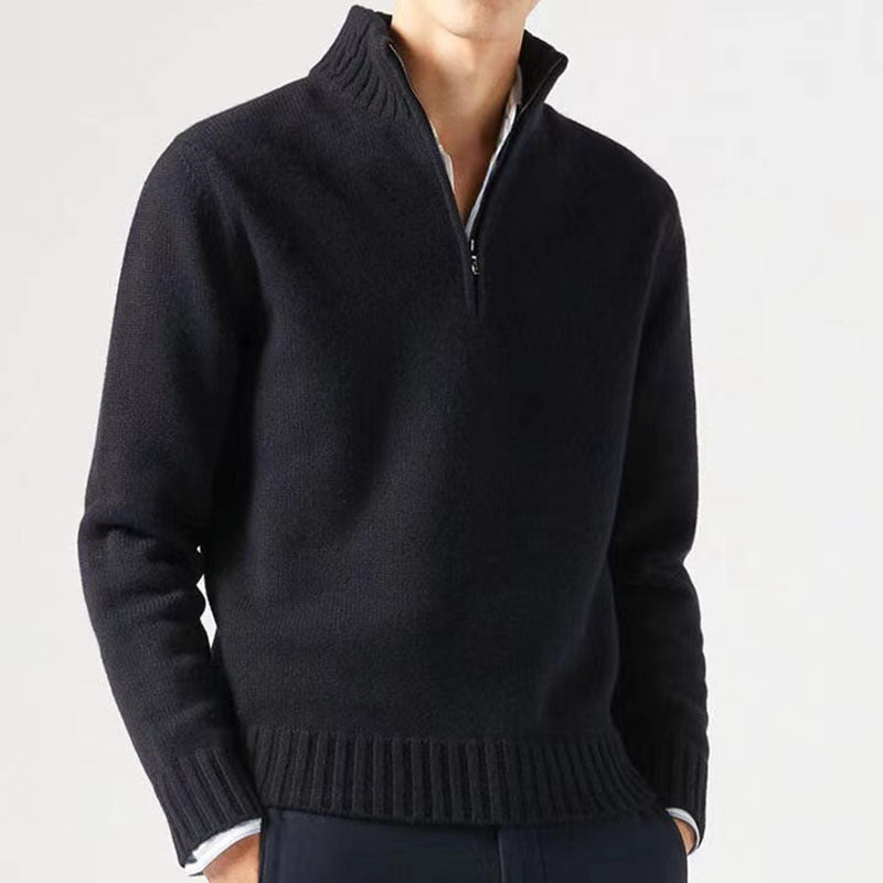 Jasper | Men's Zip-Up Knitted Sweater with Chunky Collar