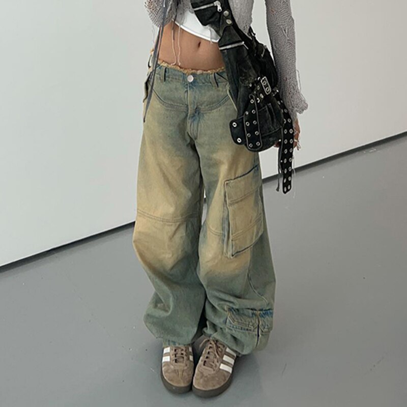 Jeanne | Women's Distressed Cargo Jeans