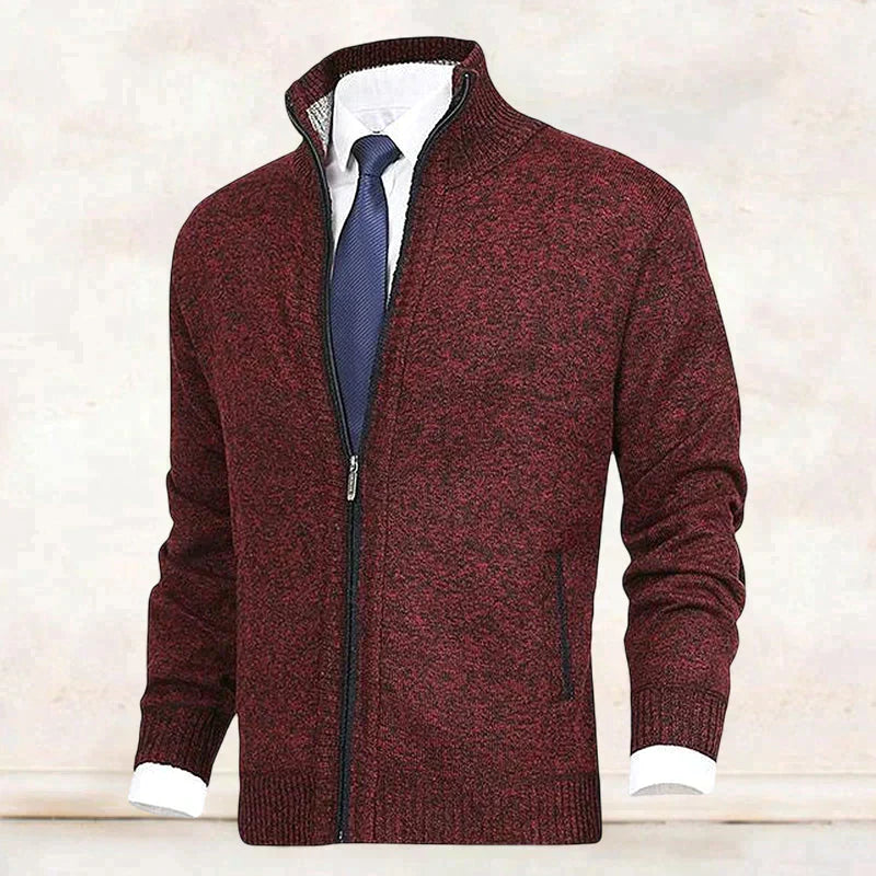 John | Stylish Men's Zip-Up Cardigan with Collar and Pockets