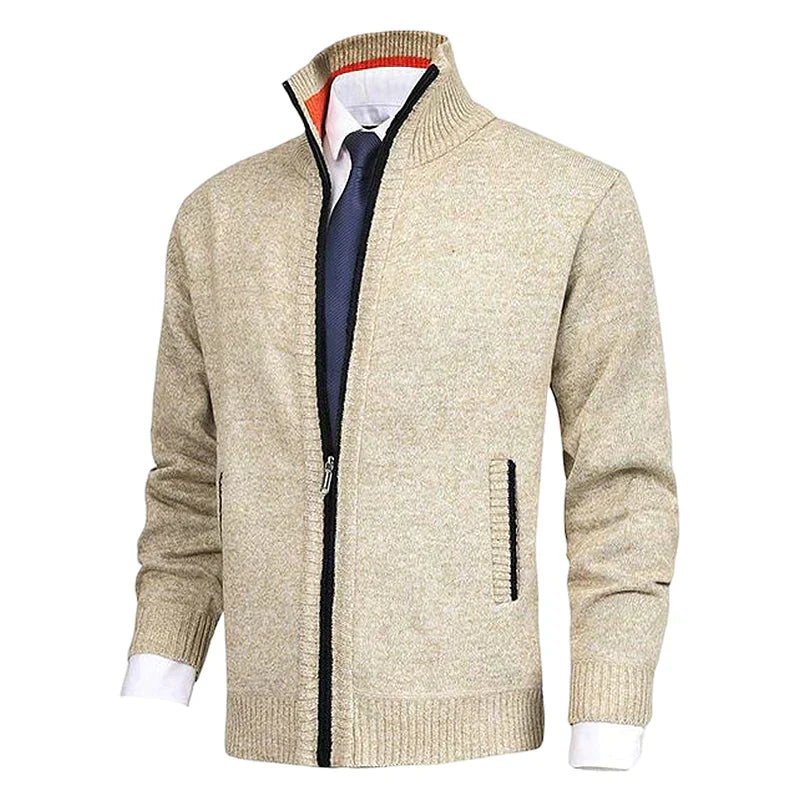 John | Stylish Men's Zip-Up Cardigan with Collar and Pockets