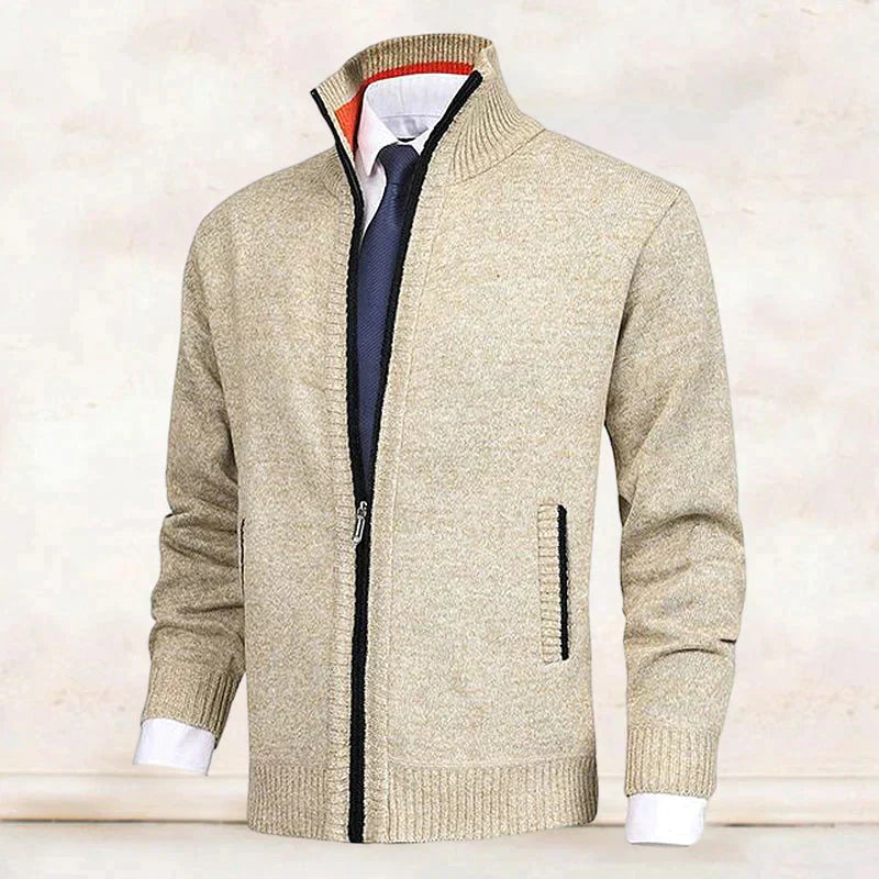 John | Stylish Men's Zip-Up Cardigan with Collar and Pockets