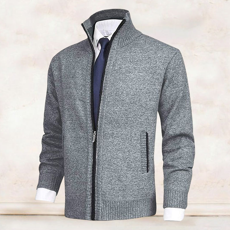 John | Stylish Men's Zip-Up Cardigan with Collar and Pockets