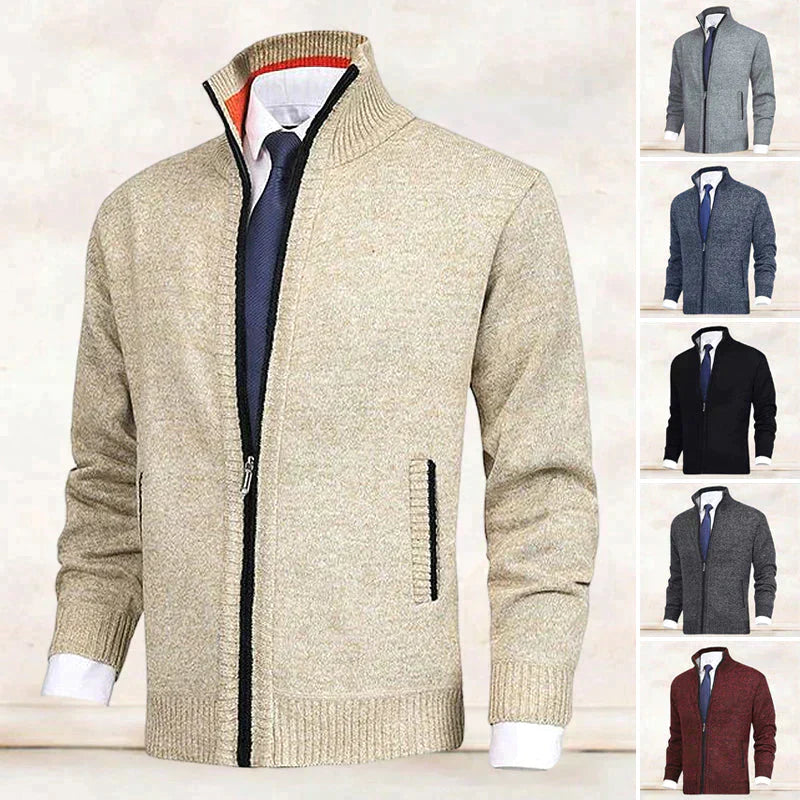 John | Stylish Men's Zip-Up Cardigan with Collar and Pockets