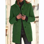 Elegant Long Wool Blend Ladies' Coat