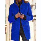 Elegant Long Wool Blend Ladies' Coat
