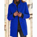 Elegant Long Wool Blend Ladies' Coat