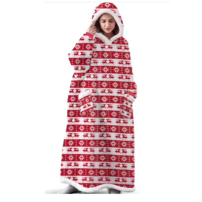 Oversized Sleeved Blanket Robe with Head Opening