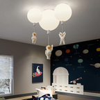 CosmoGlow Modern LED Ceiling Lamp - Moon & Astronaut Design for Kids' Rooms