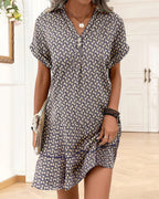 V-Neck Short Sleeve Casual Dress
