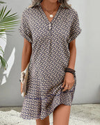 V-Neck Short Sleeve Casual Dress