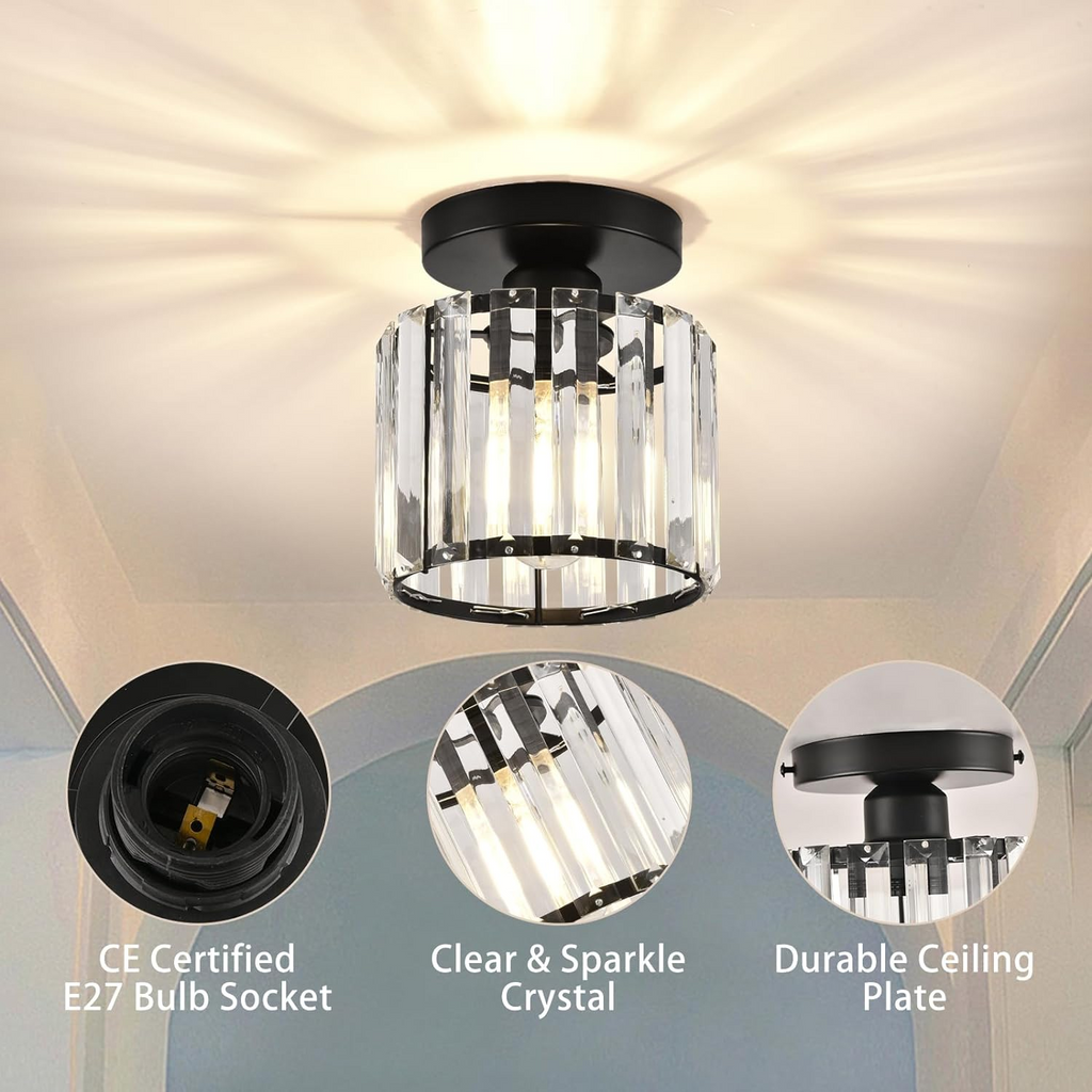 Contemporary Crystal Ceiling Fixture – CrystalGlow