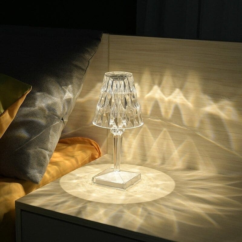 Elegant Crystal Table Lamp with Acrylic Accents - LuxeGlow