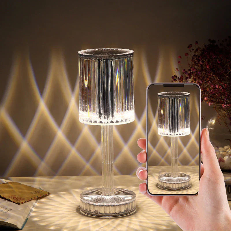 Seraphine Crystal-Accented Modern Dimmable Table Lamp