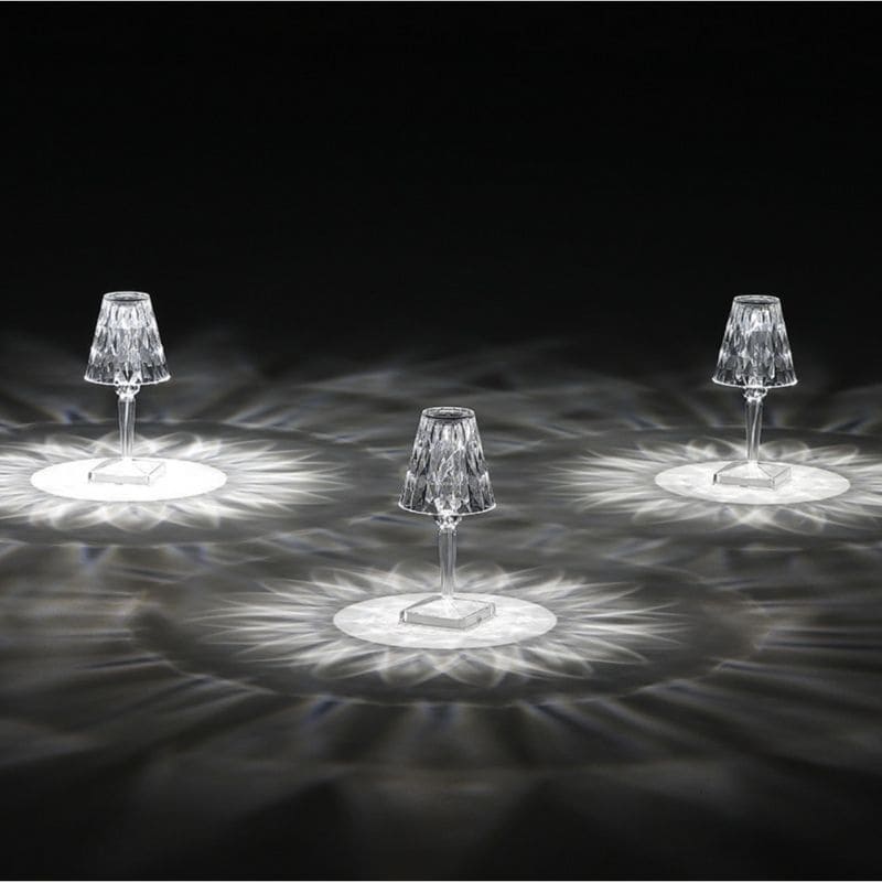 Elegant Crystal Table Lamp with Acrylic Accents - LuxeGlow