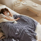 Luxurious Thick Lambswool Winter Blanket with Sophisticated Detailing