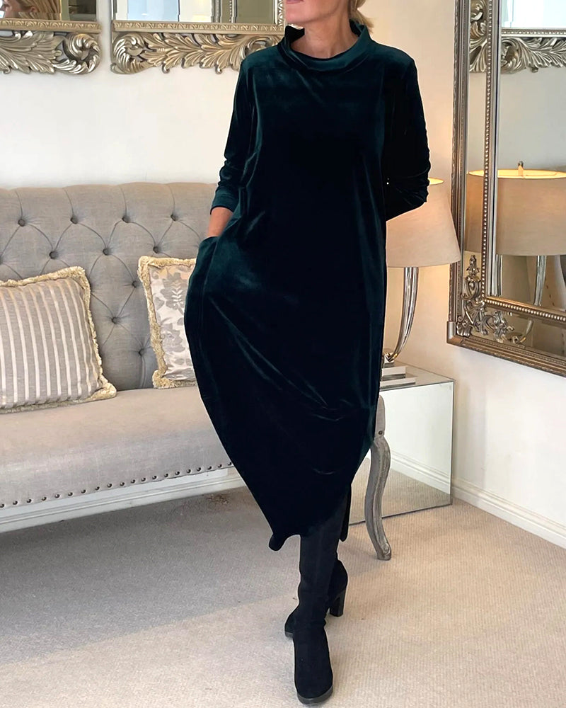 Collared Long Dress with Convenient Pockets