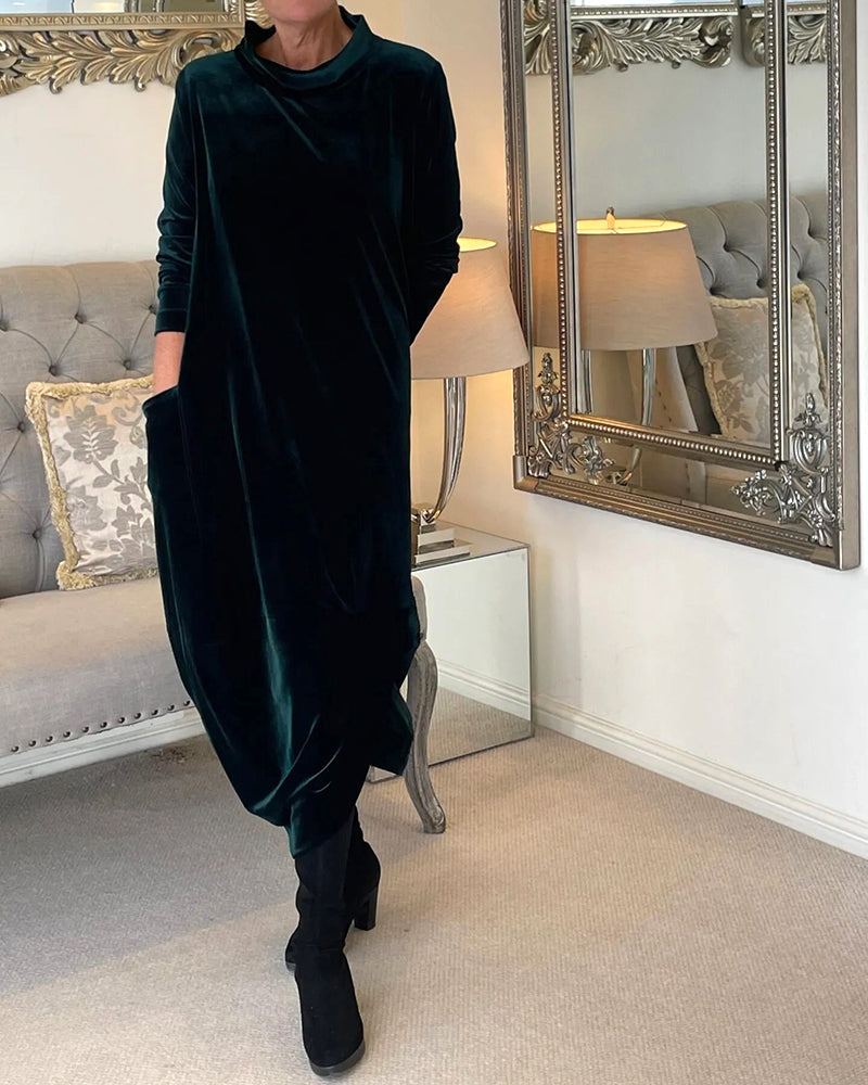 Collared Long Dress with Convenient Pockets