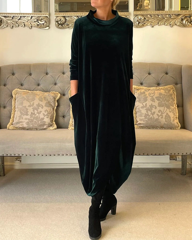Collared Long Dress with Convenient Pockets