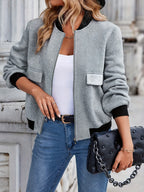 Lara | Women's Casual Color-Block Bomber Jacket