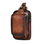 Lars | Men's Leather Hip Bag with Magnetic Closure & Adjustable Waist Strap