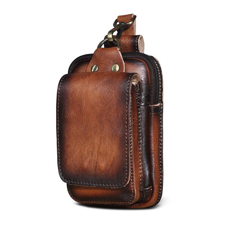 Lars | Men's Leather Hip Bag with Magnetic Closure & Adjustable Waist Strap