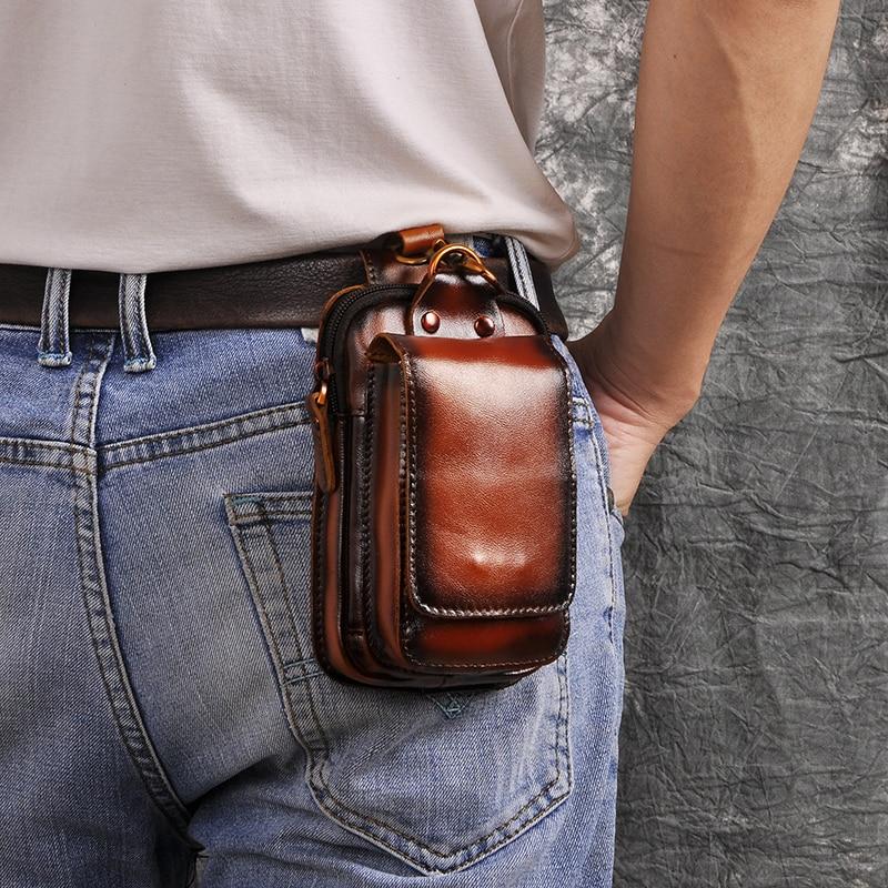 Lars | Men's Leather Hip Bag with Magnetic Closure & Adjustable Waist Strap