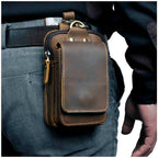Lars | Men's Leather Hip Bag with Magnetic Closure & Adjustable Waist Strap