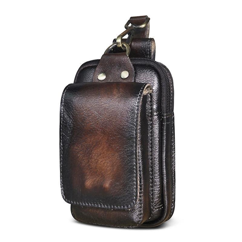 Lars | Men's Leather Hip Bag with Magnetic Closure & Adjustable Waist Strap