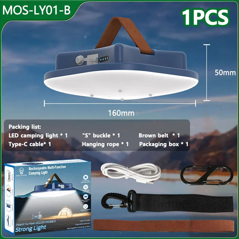 80W Magnetic LED Camping Lamp with Zoom Feature