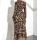 Leila | Leopard Print V-Neck Dress