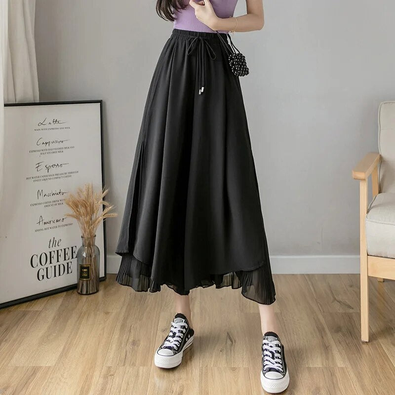 Lise | Women's Pleated Chiffon Skirt with High Waist