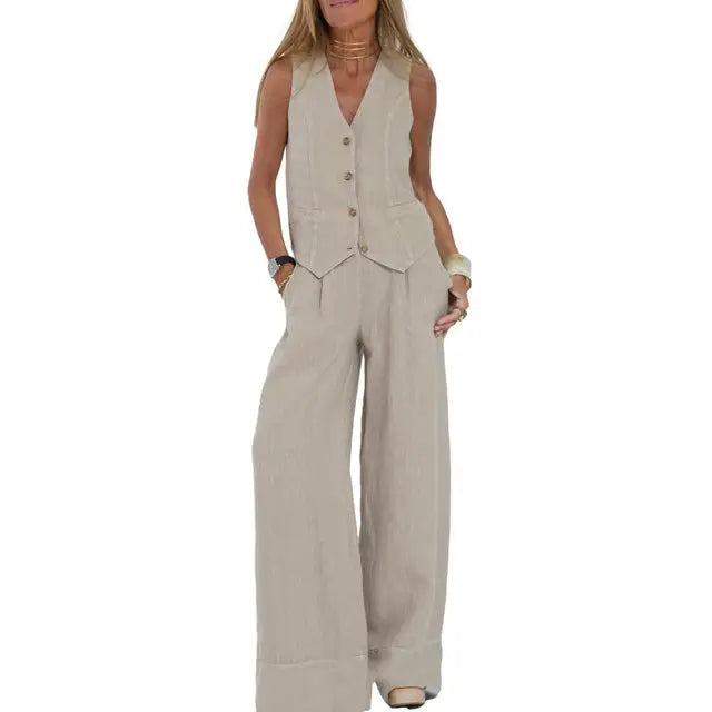 Loïs | Chic Relaxed Ensemble (Cardigan & Trousers)