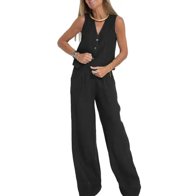 Loïs | Chic Relaxed Ensemble (Cardigan & Trousers)